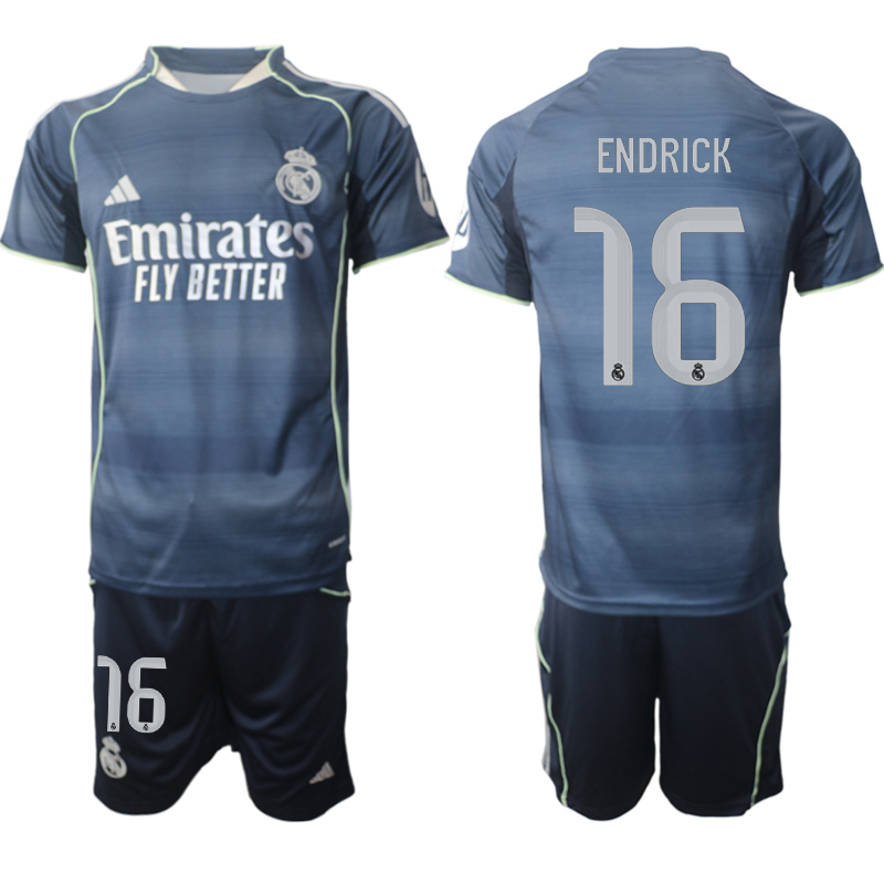 Men 2025-2026 Club Real Madrid away Blue #16 Soccer Jersey